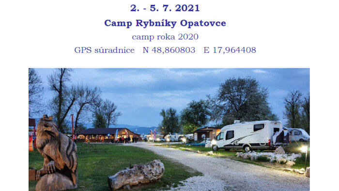A Szlovák Köztársaság karavánjainak 52. országos találkozója, 53. rally camping és caravanning Opatovcén-1