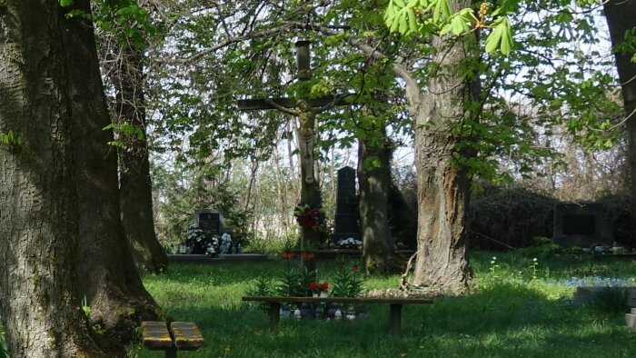 Dřevěný kříž na hřbitově - Velké Úlany, Hajmáš-1