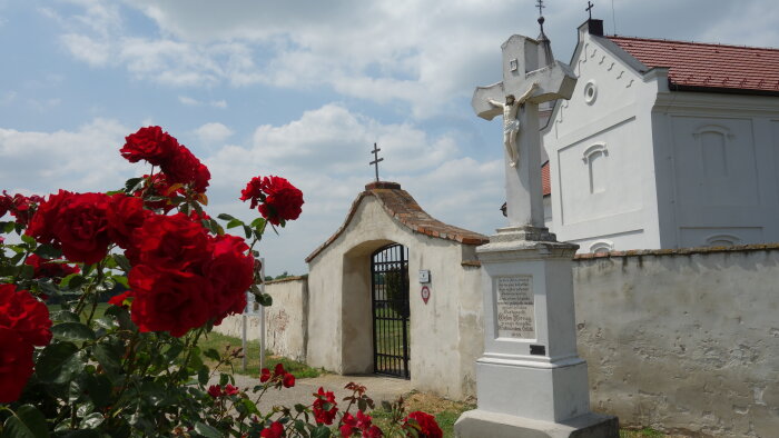 Cross by the church - Cífer, part of Pác-1